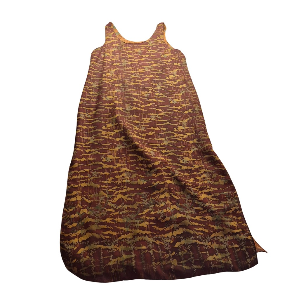 Impressions of California Maxi Dress Womens Medium Brown Boho Vintage Retro